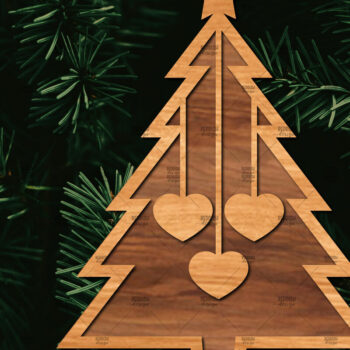 Intra απο ξύλο plywood  Χρώμα wenge 3mm-4mm πάχος - Οικογενειακή Χριστουγεννιάτικη Διακόσμηση Δίασταση 20x20 cm INTRAFABR-74665498 - Image 1