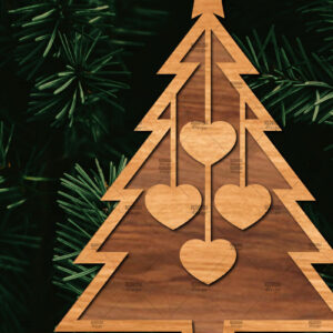 Intra απο ξύλο plywood  Χρώμα wenge 3mm-4mm πάχος - Οικογενειακή Χριστουγεννιάτικη Διακόσμηση Δίασταση 20x20 cm INTRAFABR-74665979