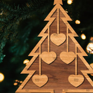 Intra απο ξύλο plywood  Χρώμα wenge 3mm-4mm πάχος - Οικογενειακή Χριστουγεννιάτικη Διακόσμηση Δίασταση 20x20 cm INTRAFABR-69676783