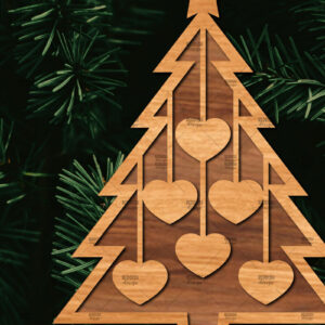 Intra απο ξύλο plywood  Χρώμα wenge 3mm-4mm πάχος - Οικογενειακή Χριστουγεννιάτικη Διακόσμηση Δίασταση 20x20 cm INTRAFABR-72443114