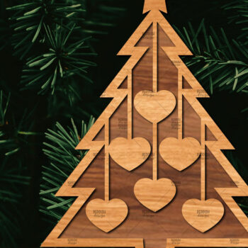 Intra απο ξύλο plywood  Χρώμα wenge 3mm-4mm πάχος - Οικογενειακή Χριστουγεννιάτικη Διακόσμηση Δίασταση 20x20 cm INTRAFABR-72443114 - Image 1