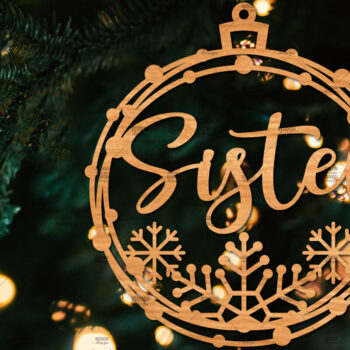 Intra απο ξύλο plywood  Χρώμα wenge 3mm-4mm πάχος - Οικογενειακή Χριστουγεννιάτικη Διακόσμηση Δίασταση 20x20 cm INTRAFABR-72470385 - Image 1