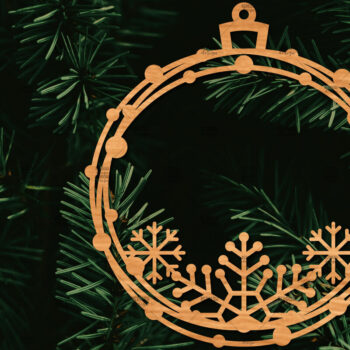 Intra απο ξύλο plywood  Χρώμα wenge 3mm-4mm πάχος - Οικογενειακή Χριστουγεννιάτικη Διακόσμηση Δίασταση 20x20 cm INTRAFABR-69705133 - Image 1