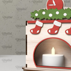 Intra απο ξύλο plywood  Χρώμα wenge 3mm-4mm πάχος - Οικογενειακό Χριστουγεννιάτικο τζάκι με λέιζερ Δίασταση 15x15 cm INTRAFABR-32848733