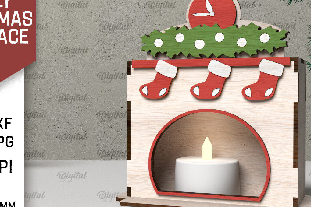 Intra απο ξύλο plywood  Χρώμα wenge 3mm-4mm πάχος - Οικογενειακό Χριστουγεννιάτικο τζάκι με λέιζερ Δίασταση 15x15 cm INTRAFABR-32848733