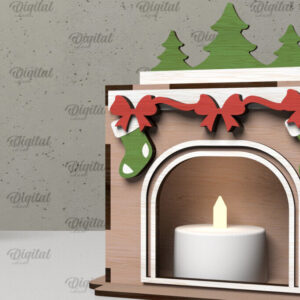 Intra απο ξύλο plywood  Χρώμα wenge 3mm-4mm πάχος - Οικογενειακό Χριστουγεννιάτικο τζάκι με λέιζερ Δίασταση 15x15 cm INTRAFABR-63597424