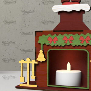 Intra απο ξύλο plywood  Χρώμα wenge 3mm-4mm πάχος - Οικογενειακό Χριστουγεννιάτικο τζάκι με λέιζερ Δίασταση 15x15 cm INTRAFABR-63628823