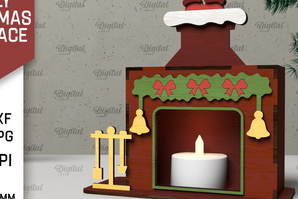 Intra απο ξύλο plywood  Χρώμα wenge 3mm-4mm πάχος - Οικογενειακό Χριστουγεννιάτικο τζάκι με λέιζερ Δίασταση 15x15 cm INTRAFABR-63628823