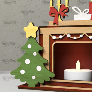 Intra απο ξύλο plywood  Χρώμα wenge 3mm-4mm πάχος - Οικογενειακό Χριστουγεννιάτικο τζάκι με λέιζερ Δίασταση 15x15 cm INTRAFABR-69896460