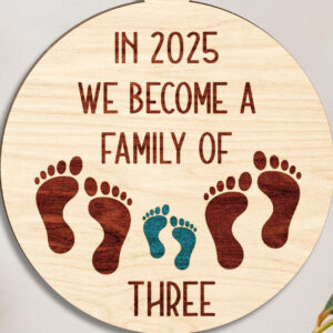 Intra απο ξύλο plywood  Χρώμα wenge 3mm-4mm πάχος - Οικογενειακό χριστουγεννιάτικο στολίδι κομμένο Δίασταση 6x6 cm INTRAFABR-32557722