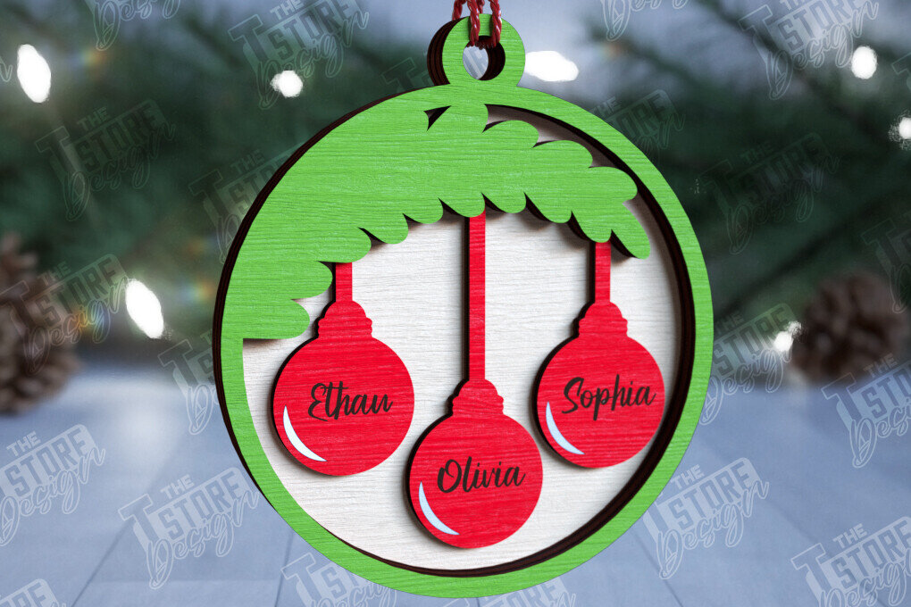 Intra απο ξύλο plywood  Χρώμα wenge 3mm-4mm πάχος - Οικογενειακό Χριστουγεννιάτικο Στολίδι | Ιδέα δώρου Δίασταση 6x6 cm INTRAFABR-77101845