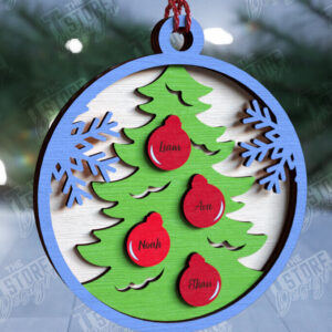 Intra απο ξύλο plywood  Χρώμα wenge 3mm-4mm πάχος - Οικογενειακό Χριστουγεννιάτικο Στολίδι | Ιδέα δώρου Δίασταση 6x6 cm INTRAFABR-71463145