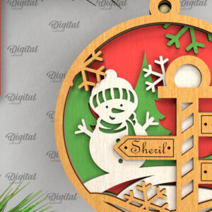 Intra απο ξύλο plywood  Χρώμα wenge 3mm-4mm πάχος - Οικογενειακό χριστουγεννιάτικο στολίδι με λέιζερ Δίασταση 6x6 cm INTRAFABR-41667815