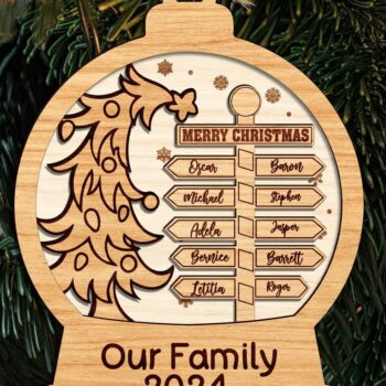 Intra απο ξύλο plywood  Χρώμα wenge 3mm-4mm πάχος - Οικογενειακό Χριστουγεννιάτικο Στολίδι Δίασταση 6x6 cm INTRAFABR-122115788 - Image 3