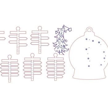 Intra απο ξύλο plywood  Χρώμα wenge 3mm-4mm πάχος - Οικογενειακό Χριστουγεννιάτικο Στολίδι Δίασταση 6x6 cm INTRAFABR-122115788 - Image 5