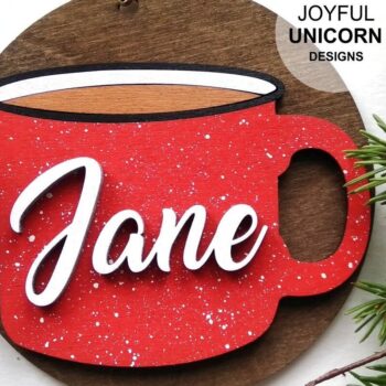 Intra απο ξύλο plywood  Χρώμα wenge 3mm-4mm πάχος - Οικογενειακό Χριστουγεννιάτικο Στολίδι Δίασταση 6x6 cm INTRAFABR-118350489 - Image 4