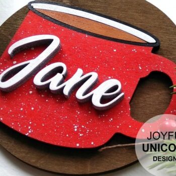 Intra απο ξύλο plywood  Χρώμα wenge 3mm-4mm πάχος - Οικογενειακό Χριστουγεννιάτικο Στολίδι Δίασταση 6x6 cm INTRAFABR-118350489 - Image 5