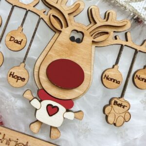 Intra απο ξύλο plywood  Χρώμα wenge 3mm-4mm πάχος - Οικογενειακό Χριστουγεννιάτικο Στολίδι Δίασταση 6x6 cm INTRAFABR-41672755