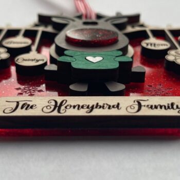 Intra απο ξύλο plywood  Χρώμα wenge 3mm-4mm πάχος - Οικογενειακό Χριστουγεννιάτικο Στολίδι Δίασταση 6x6 cm INTRAFABR-41672755 - Image 2