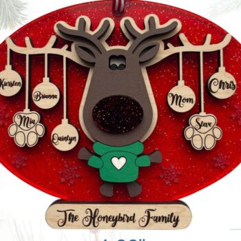 Intra απο ξύλο plywood  Χρώμα wenge 3mm-4mm πάχος - Οικογενειακό Χριστουγεννιάτικο Στολίδι Δίασταση 6x6 cm INTRAFABR-41672755 - Image 3