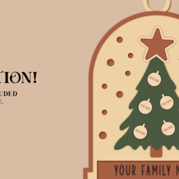 Intra απο ξύλο plywood  Χρώμα wenge 3mm-4mm πάχος - Laser Οικογενειακό Χριστουγεννιάτικο Στολίδι Δίασταση 6x6 cm INTRAFABR-119369419 - Image 3