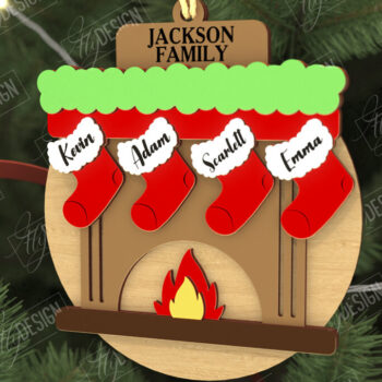 Intra απο ξύλο plywood  Χρώμα wenge 3mm-4mm πάχος - Οικογενειακό Πακέτο Χριστουγεννιάτικων Στολίδι | CNC Δίασταση 6x6 cm INTRAFABR-119369436 - Image 6