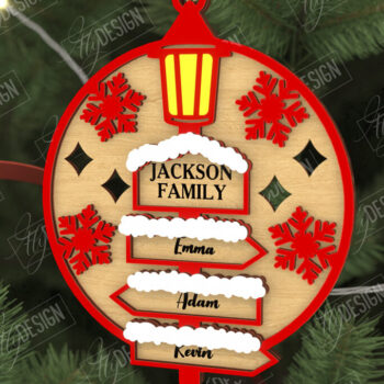 Intra απο ξύλο plywood  Χρώμα wenge 3mm-4mm πάχος - Οικογενειακό Πακέτο Χριστουγεννιάτικων Στολίδι | CNC Δίασταση 6x6 cm INTRAFABR-119369436 - Image 7