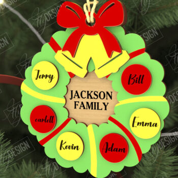 Intra απο ξύλο plywood  Χρώμα wenge 3mm-4mm πάχος - Οικογενειακό Πακέτο Χριστουγεννιάτικων Στολίδι | CNC Δίασταση 6x6 cm INTRAFABR-119369436 - Image 9