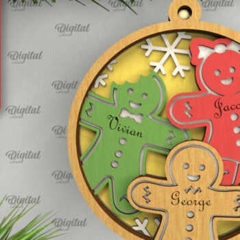 Intra απο ξύλο plywood  Χρώμα wenge 3mm-4mm πάχος - Οικογενειακά χριστουγεννιάτικα στολίδια λέιζερ Δίασταση 6x6 cm INTRAFABR-119435064 - Image 7