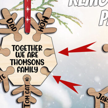 Intra απο ξύλο plywood  Χρώμα wenge 3mm-4mm πάχος - Στολίδι οικογενειακό χριστουγεννιάτικο δέντρο, νιφάδα χιονιού Δίασταση 6x6 cm INTRAFABR-37539468 - Image 2