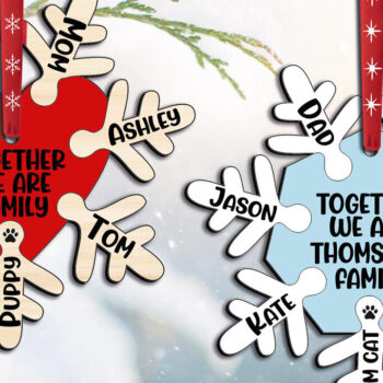 Intra απο ξύλο plywood  Χρώμα wenge 3mm-4mm πάχος - Στολίδι οικογενειακό χριστουγεννιάτικο δέντρο, νιφάδα χιονιού Δίασταση 6x6 cm INTRAFABR-37539468 - Image 3