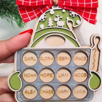 Intra απο ξύλο plywood  Χρώμα wenge 3mm-4mm πάχος - Οικογενειακά μπισκότα Στολίδι Δίασταση 6x6 cm INTRAFABR-37539354 - Image 2