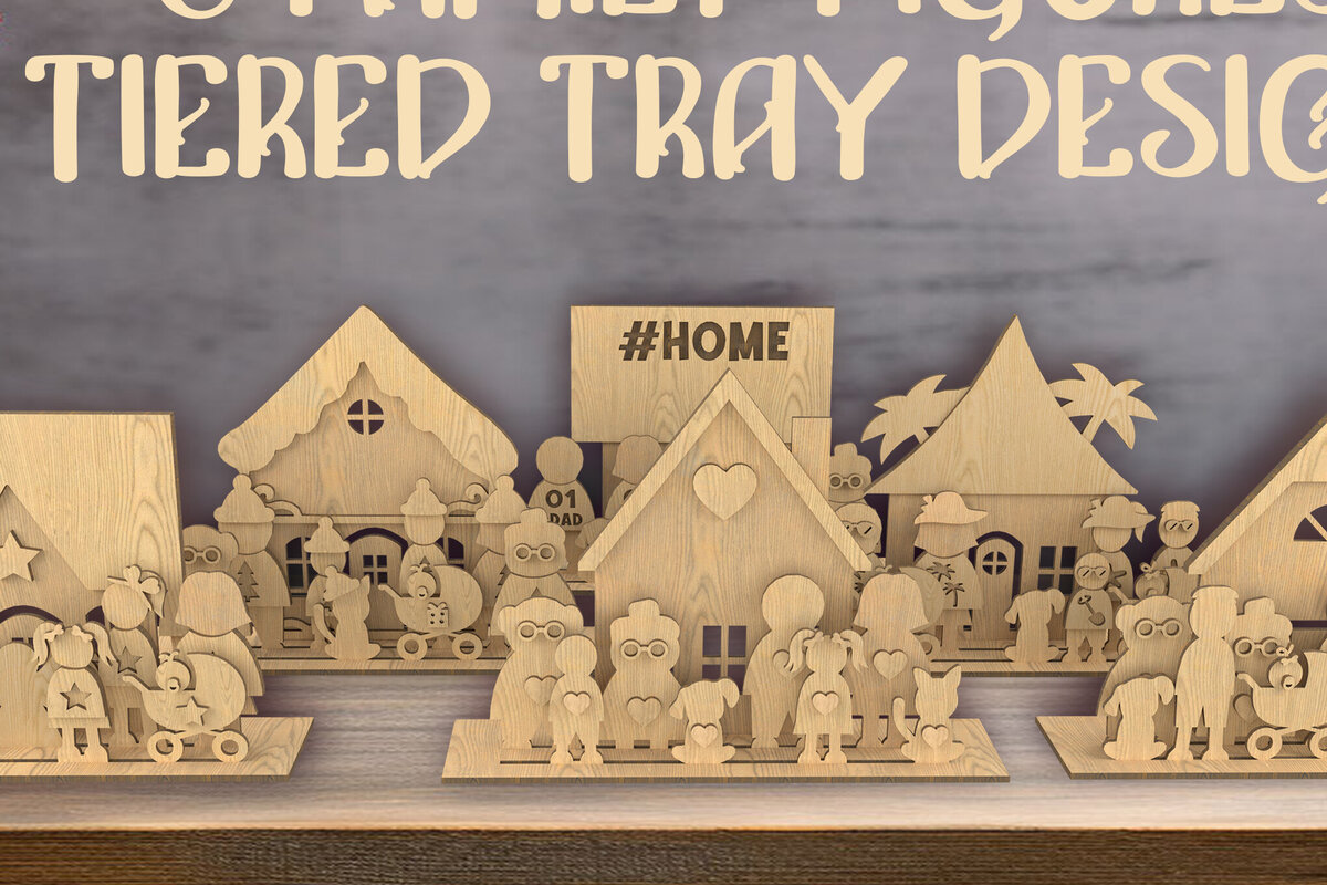 Intra απο ξύλο plywood  Χρώμα wenge 3mm-4mm πάχος - Πακέτο κοπής λέιζερ Family Creator Δίασταση 30x20 cm INTRAFABR-90676107