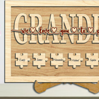 Intra απο ξύλο plywood  Χρώμα wenge 3mm-4mm πάχος - Family Father Day We Love You to Pieces Δίασταση 20x20 cm INTRAFABR-89850273 - Image 3