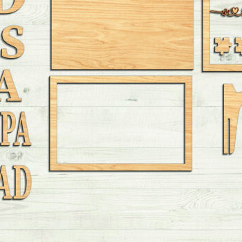 Intra απο ξύλο plywood  Χρώμα wenge 3mm-4mm πάχος - Family Father Day We Love You to Pieces Δίασταση 20x20 cm INTRAFABR-89850273 - Image 5