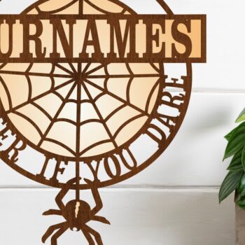 Intra απο ξύλο plywood  Χρώμα wenge 3mm-4mm πάχος - κοπής λέιζερ Family Halloween Sign Δίασταση 15x15 cm INTRAFABR-115467075 - Image 1