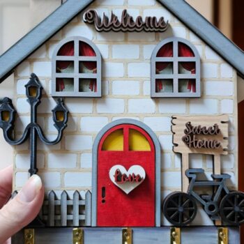 Intra απο ξύλο plywood  Χρώμα wenge 3mm-4mm πάχος - Οικογενειακές θήκες για μπρελόκ, Λέιζερ Μπρελόκ τοίχου Δίασταση 4x4 cm INTRAFABR-95642689 - Image 3