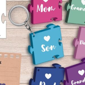 Intra απο ξύλο plywood  Χρώμα wenge 3mm-4mm πάχος - με λέιζερ Family Keychain, Charm Δίασταση 4x4 cm INTRAFABR-95642722