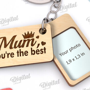 Intra απο ξύλο plywood  Χρώμα wenge 3mm-4mm πάχος - οικογενειακής μπρελόκ. Μαμά & Μαμά Δίασταση 4x4 cm INTRAFABR-95642758 - Image 2