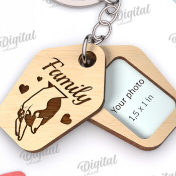 Intra απο ξύλο plywood  Χρώμα wenge 3mm-4mm πάχος - Πακέτο κοπής με λέιζερ οικογενειακών μπρελόκ Δίασταση 4x4 cm INTRAFABR-95642913 - Image 6