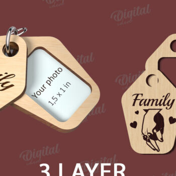 Intra απο ξύλο plywood  Χρώμα wenge 3mm-4mm πάχος - Πακέτο κοπής με λέιζερ οικογενειακών μπρελόκ Δίασταση 4x4 cm INTRAFABR-95642913 - Image 7