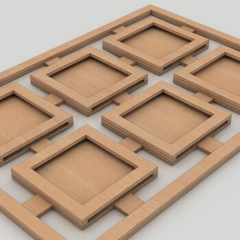 Intra απο ξύλο plywood  Χρώμα wenge 3mm-4mm πάχος - Κορνίζα φωτογραφιών κολάζ Family Love Friends Δίασταση 20x25 cm INTRAFABR-95779252 - Image 2