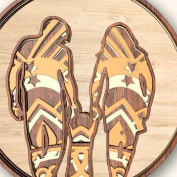 Intra απο ξύλο plywood  Χρώμα wenge 3mm-4mm πάχος - Family Medalion, 5 Layers, Mandala Δίασταση 30x30 cm INTRAFABR-95711645 - Image 8