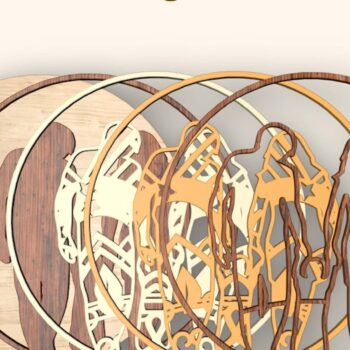 Intra απο ξύλο plywood  Χρώμα wenge 3mm-4mm πάχος - Family Medalion, 5 Layers, Mandala Δίασταση 30x30 cm INTRAFABR-95711645 - Image 10