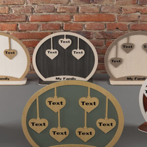 Intra απο ξύλο plywood  Χρώμα wenge 3mm-4mm πάχος - Βάσεις για μέλη της οικογένειας / Οικογενειακό δώρο 482 Δίασταση 30x20 cm INTRAFABR-95711741