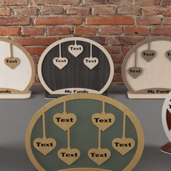 Intra απο ξύλο plywood  Χρώμα wenge 3mm-4mm πάχος - Βάσεις για μέλη της οικογένειας / Οικογενειακό δώρο 482 Δίασταση 30x20 cm INTRAFABR-95711741 - Image 1