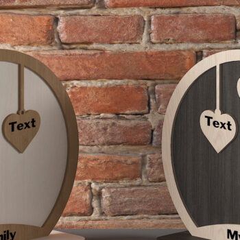 Intra απο ξύλο plywood  Χρώμα wenge 3mm-4mm πάχος - Βάσεις για μέλη της οικογένειας / Οικογενειακό δώρο 482 Δίασταση 30x20 cm INTRAFABR-95711741 - Image 2