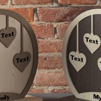 Intra απο ξύλο plywood  Χρώμα wenge 3mm-4mm πάχος - Βάσεις για μέλη της οικογένειας / Οικογενειακό δώρο 482 Δίασταση 30x20 cm INTRAFABR-95711741 - Image 3