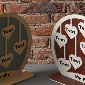 Intra απο ξύλο plywood  Χρώμα wenge 3mm-4mm πάχος - Βάσεις για μέλη της οικογένειας / Οικογενειακό δώρο 482 Δίασταση 30x20 cm INTRAFABR-95711741 - Image 4