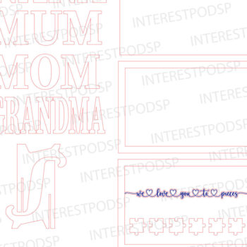 Intra απο ξύλο plywood Χρώμα wenge 3mm-4mm πάχος - Family Mother Day We Love You to Pieces Δίασταση 20x20 cm INTRAFABR-95980442 - Image 5